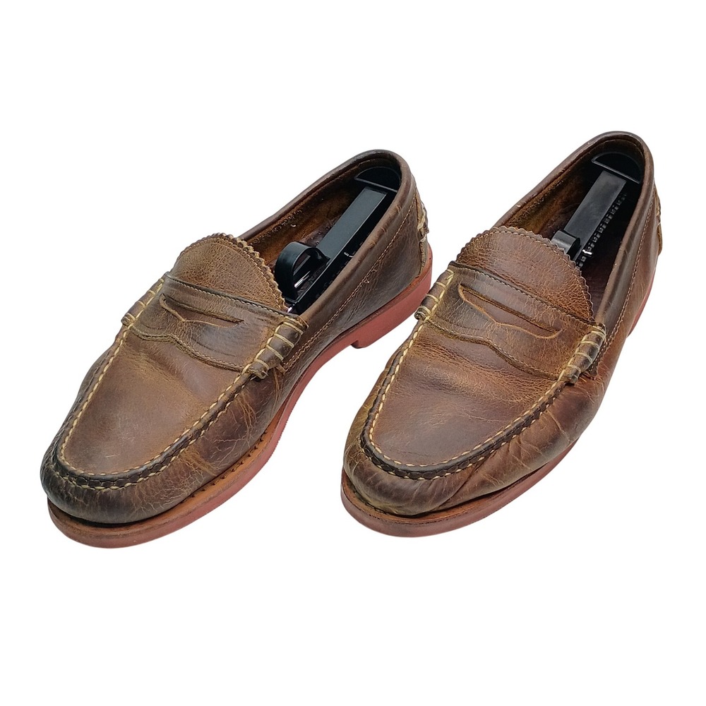 Allen Edmonds Sedona Penny Loafers Men Size 9.5 D Brown Leather Red Brick Sole